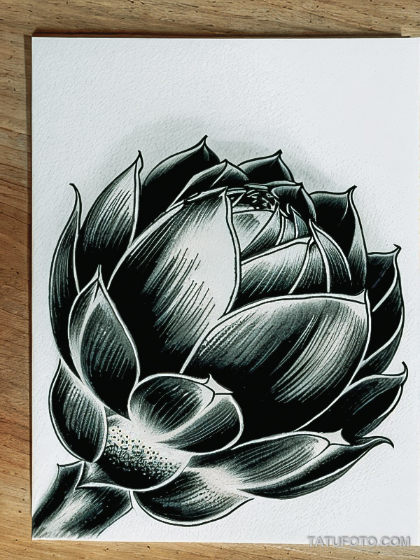 Кулинарные тату шеф-поваров - Simple black ink drawing of an artichoke, tatufoto.com 140