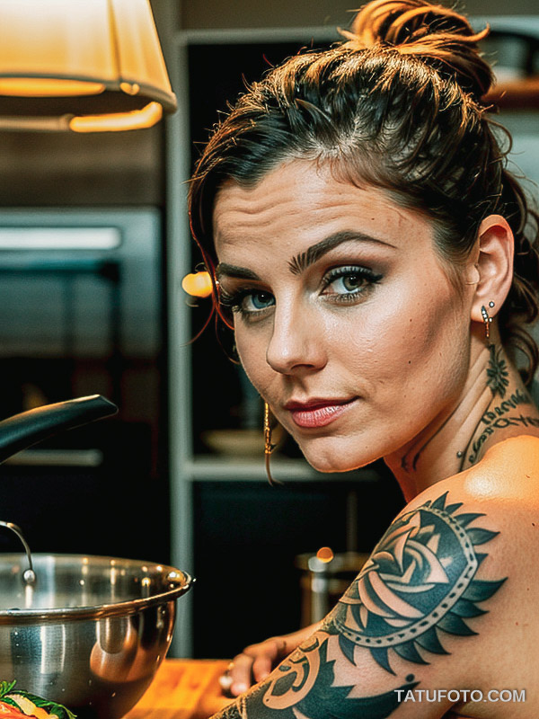Кулинарные тату шеф-поваров - Stylish female chef with a tattoo of a steaming soup bowl on her wrist, tatufoto.com 039