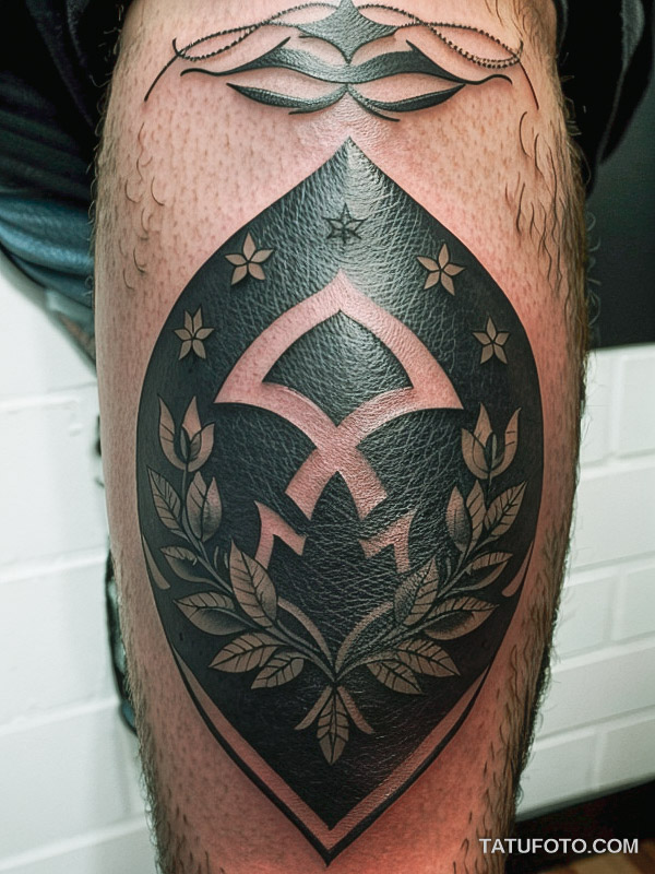 Кулинарные тату шеф-поваров - Tattoo of a cleaver and herbs, tatufoto.com 573