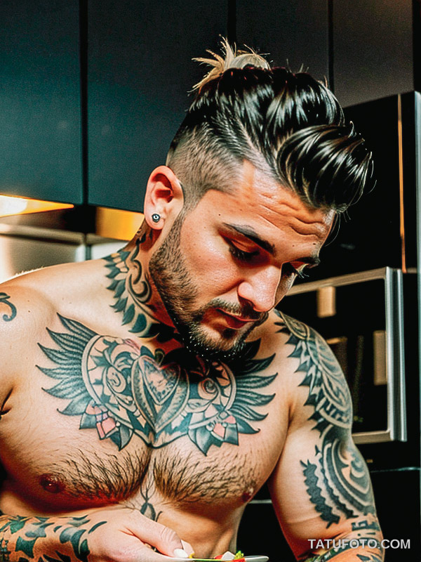 Кулинарные тату шеф-поваров - Tattooed chef with a spoon tattoo on hand, tatufoto.com 094
