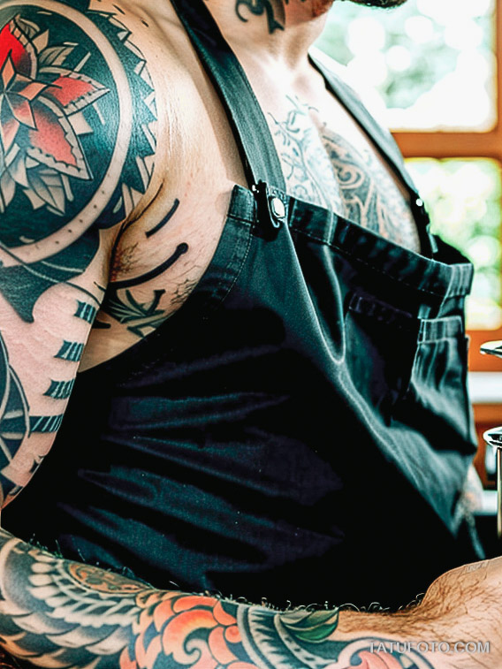 Кулинарные тату шеф-поваров - Tattooed chef with culinary tattoos, tatufoto.com 554