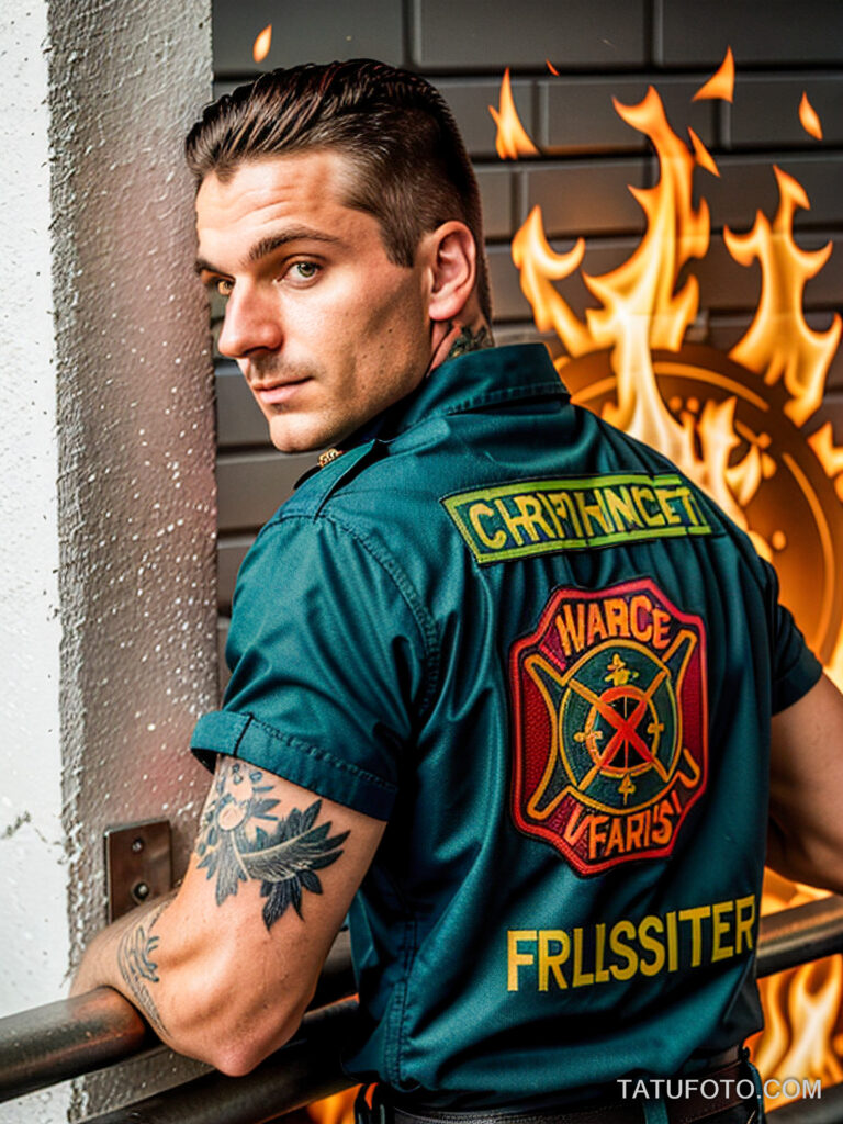 Пожарные с тату и тату рисунки пожарных - Firefighters with tattoos - tatufoto.com -121