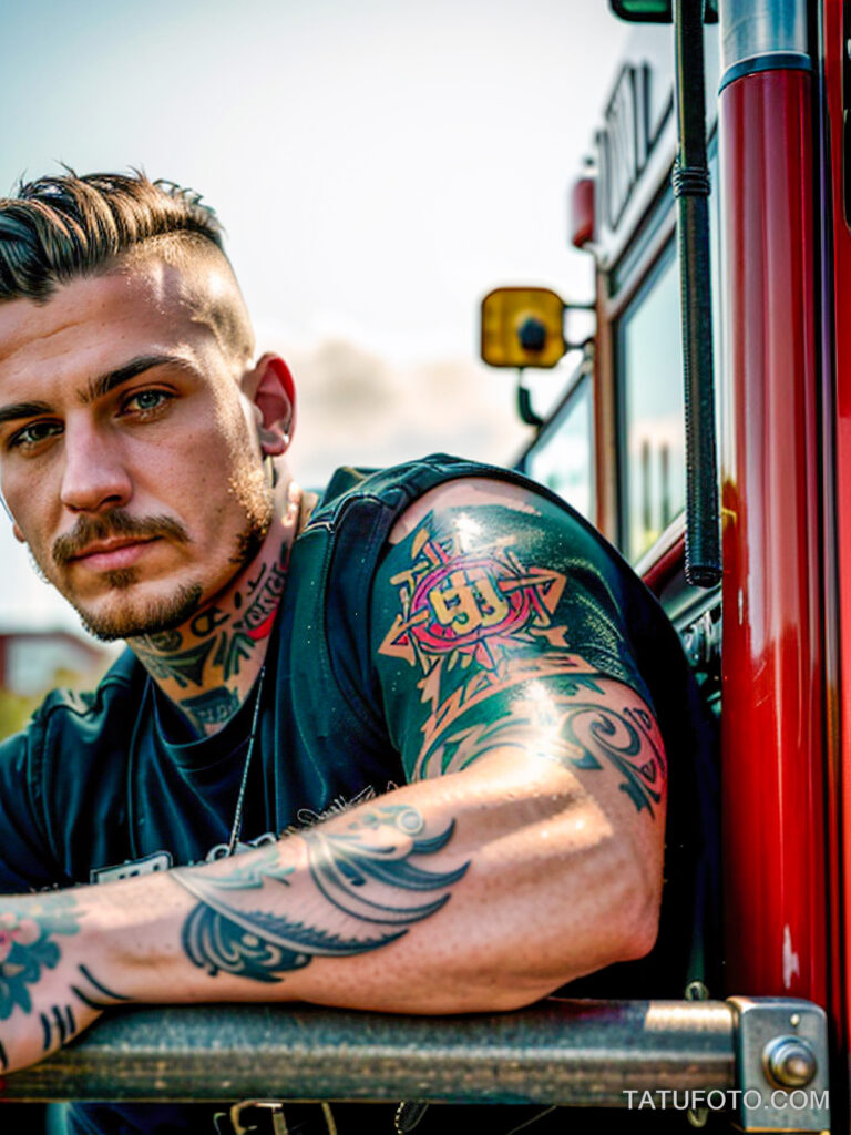 Пожарные с тату и тату рисунки пожарных - Firefighters with tattoos - tatufoto.com -200