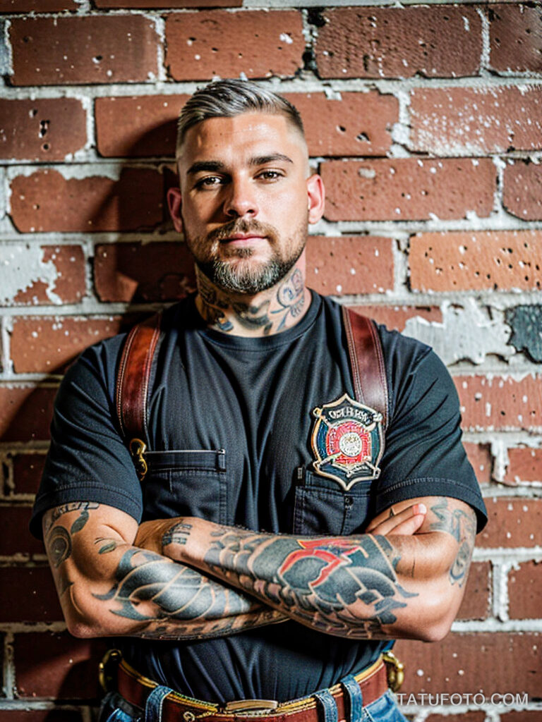 Пожарные с тату и тату рисунки пожарных - Firefighters with tattoos - tatufoto.com -31
