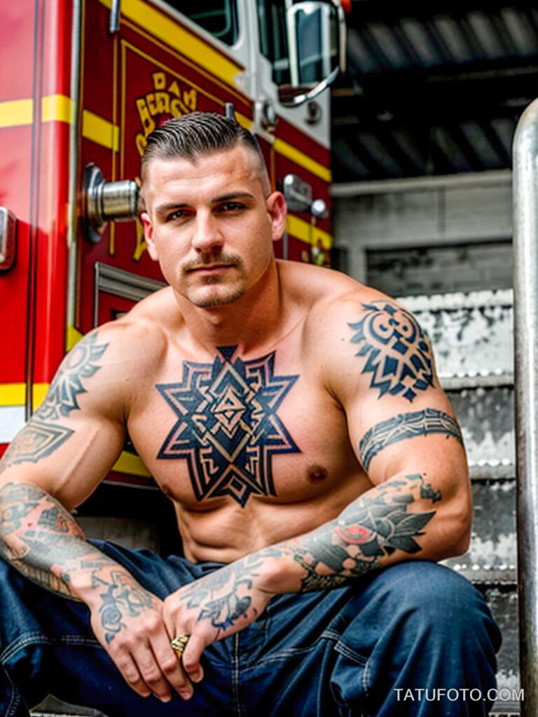 Пожарные с тату и тату рисунки пожарных - Firefighters with tattoos - tatufoto.com -384