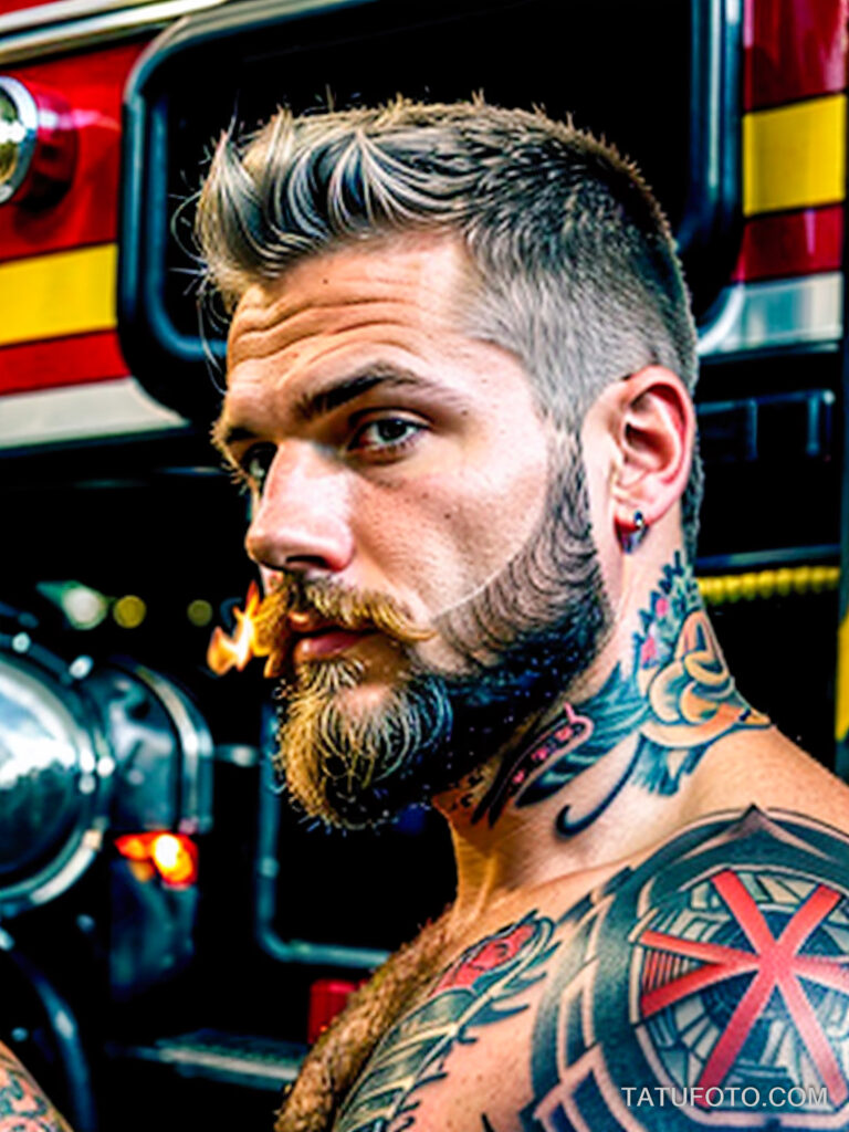 Пожарные с тату и тату рисунки пожарных - Firefighters with tattoos - tatufoto.com -407