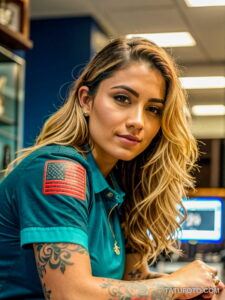 Тату стюардесс - Tattoos of stewardesses and flight attendants - 012 - tatufoto.com 06112024