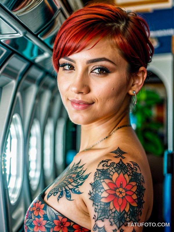 Тату стюардесс - Tattoos of stewardesses and flight attendants - 021 - tatufoto.com 06112024