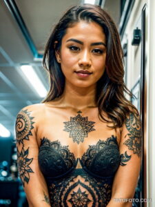 Тату стюардесс - Tattoos of stewardesses and flight attendants - 093 - tatufoto.com 06112024
