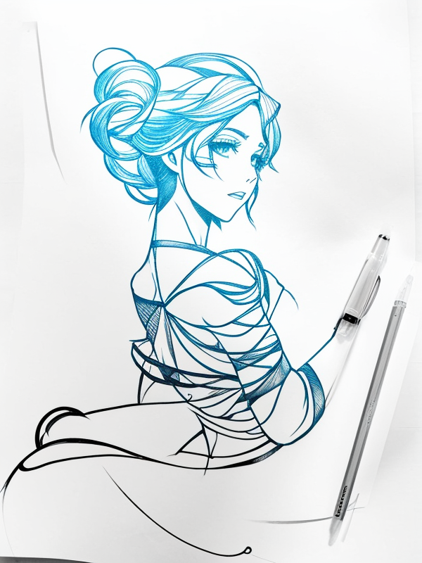Эскиз тату аниме - Sketch tattoo anime redraw tattoo sketches on a white sheet into a bold and graphic Anime tattoo sketch, with thick black lines, high contrast shadi tatufoto.com 163