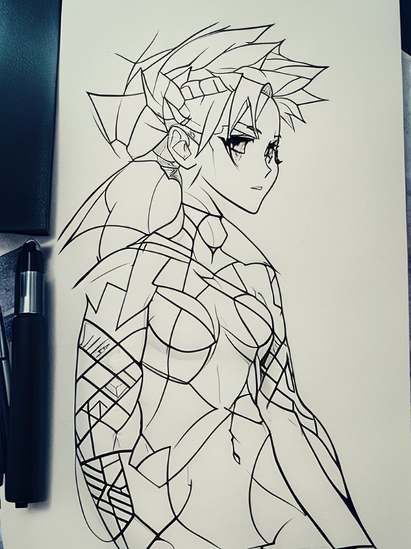 Эскиз тату аниме - Sketch tattoo anime redraw tattoo sketches on a white sheet into a bold and graphic Anime tattoo sketch, with thick black lines, high contrast shadi tatufoto.com 199