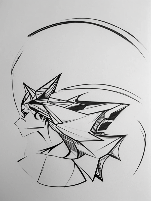 Эскиз тату аниме - Sketch tattoo anime redraw tattoo sketches on a white sheet into a bold and graphic Anime tattoo sketch, with thick black lines, high contrast shadi tatufoto.com 406
