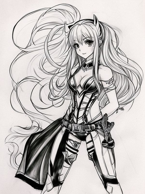 Эскиз тату аниме - Sketch tattoo anime redraw tattoo sketches on a white sheet into a cartoonish Anime tattoo sketch, with exaggerated features, playful style, bold ou tatufoto.com 508