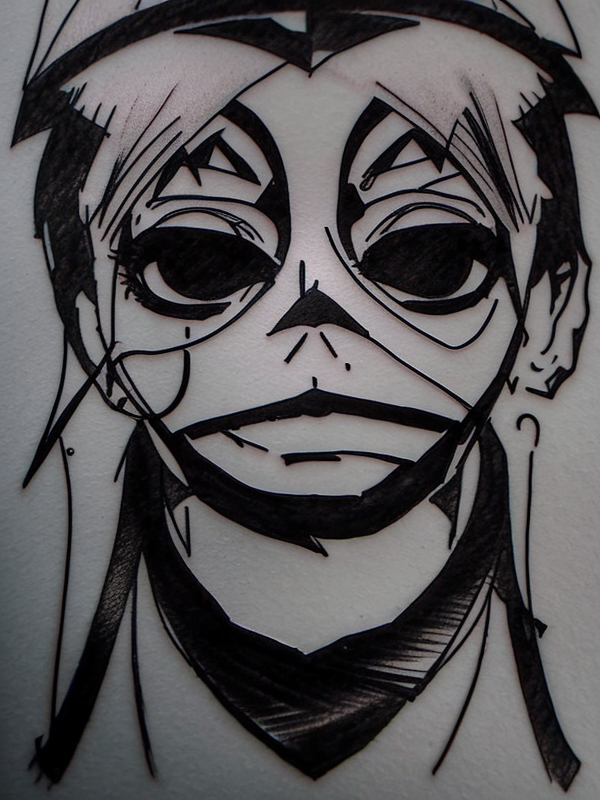 Эскиз тату аниме - Sketch tattoo anime redraw tattoo sketches on a white sheet into a modern minimalist Anime tattoo sketch, using only black ink with simple lines, sh tatufoto.com 130