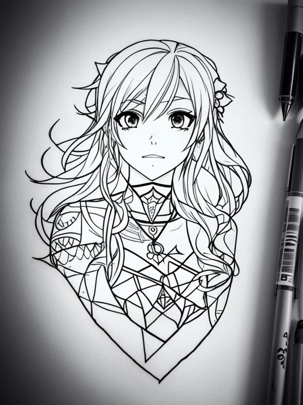 Эскиз тату аниме - Sketch tattoo anime redraw tattoo sketches on a white sheet into a modern minimalist Anime tattoo sketch, using only black ink with simple lines, sh tatufoto.com 514
