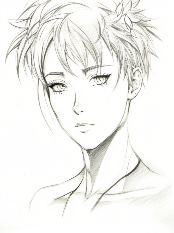 Эскиз тату аниме - Sketch tattoo anime redraw tattoo sketches on a white sheet into a realistic Anime tattoo sketch, with detailed fur texture, lifelike shading, high tatufoto.com 014