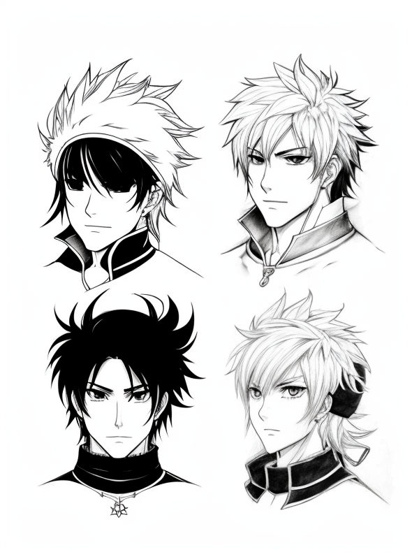 Эскиз тату аниме - Sketch tattoo anime redraw tattoo sketches on a white sheet into a realistic Anime tattoo sketch, with detailed fur texture, lifelike shading, high tatufoto.com 078