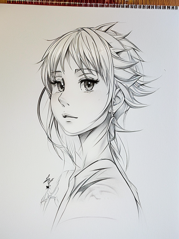 Эскиз тату аниме - Sketch tattoo anime redraw tattoo sketches on a white sheet into a realistic Anime tattoo sketch, with detailed fur texture, lifelike shading, high tatufoto.com 221