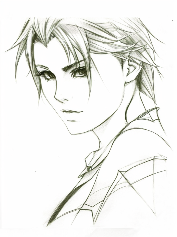 Эскиз тату аниме - Sketch tattoo anime redraw tattoo sketches on a white sheet into a sketchy Anime tattoo sketch, with rough, unfinished lines, quick pencil shading, tatufoto.com 016