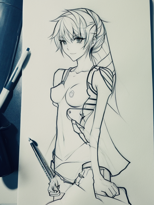 Эскиз тату аниме - Sketch tattoo anime redraw tattoo sketches on a white sheet into a sketchy Anime tattoo sketch, with rough, unfinished lines, quick pencil shading, tatufoto.com 210