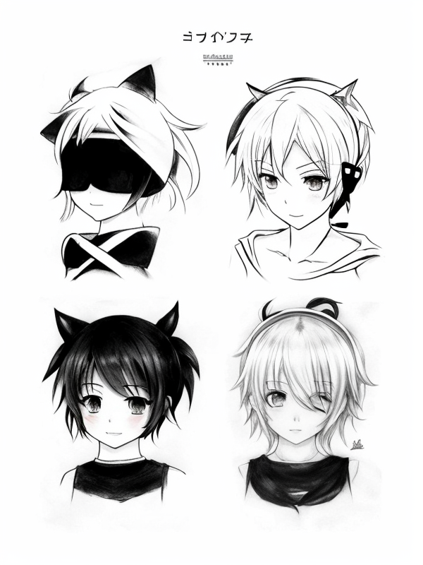 Эскиз тату аниме - Sketch tattoo anime redraw tattoo sketches on a white sheet into a soft pastel Anime tattoo sketch, with light colors, smooth transitions, gentle sh tatufoto.com 073