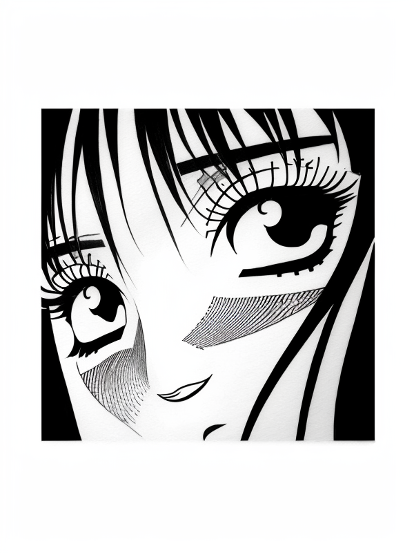 Эскиз тату аниме - Sketch tattoo anime redraw tattoo sketches on a white sheet into a surreal Anime tattoo sketch, with fluid lines, abstract shapes, dreamlike atmosph tatufoto.com 289