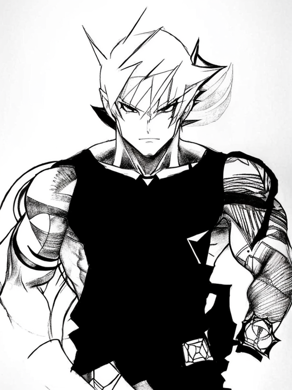Эскиз тату аниме - Sketch tattoo anime redraw tattoo sketches on a white sheet into an abstract Anime tattoo sketch, with sharp angles, geometric patterns, and minimal tatufoto.com 048