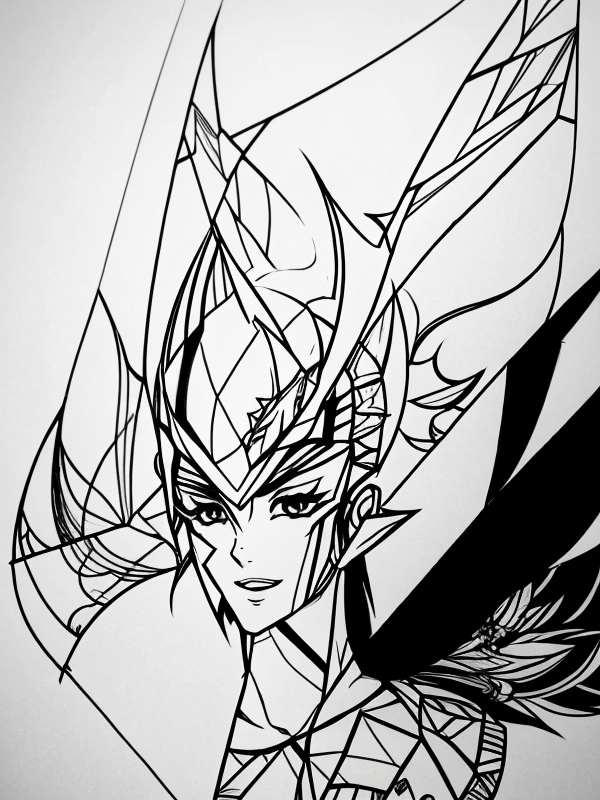 Эскиз тату аниме - Sketch tattoo anime redraw tattoo sketches on a white sheet into an abstract Anime tattoo sketch, with sharp angles, geometric patterns, and minimal tatufoto.com 229