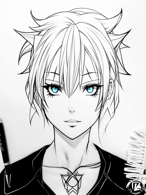 Эскиз тату аниме - Sketch tattoo anime redraw tattoo sketches on a white sheet into an abstract Anime tattoo sketch, with sharp angles, geometric patterns, and minimal tatufoto.com 265