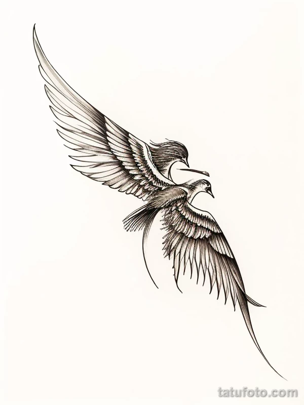 Эскизы тату Архангел Гавриил redraw tattoo sketches on a white sheet into a boho-style Archangel Gabriel tattoo sketch, with soft lines, floral accents, eart tatufoto.com 078