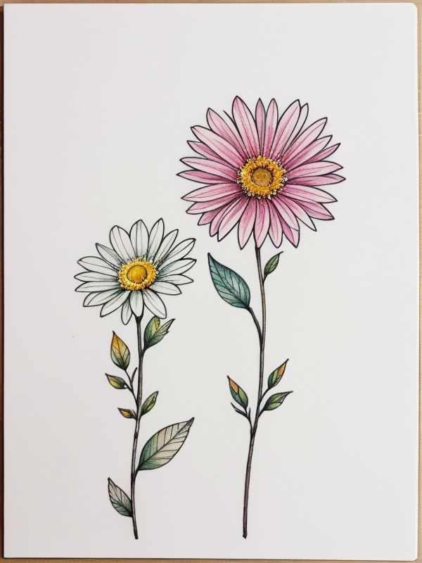 Эскизы татуировки Астра - Astra Tattoo Sketches redraw tattoo sketches on a white sheet into a colorful aster tattoo sketch, using vibrant colors with a watercolor effect, deta tatufoto.com 345