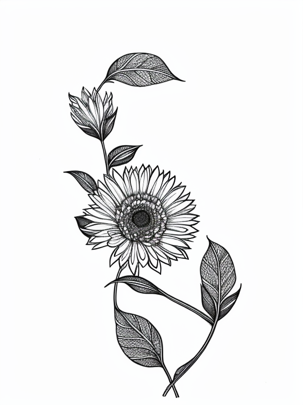 Эскизы татуировки Астра - Astra Tattoo Sketches redraw tattoo sketches on a white sheet into a modern minimalist aster tattoo sketch, using only black ink with simple lines, sh tatufoto.com 063