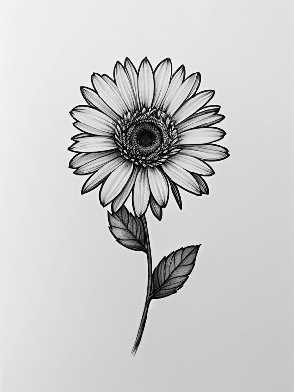 Эскизы татуировки Астра - Astra Tattoo Sketches redraw tattoo sketches on a white sheet into a soft, grayscale aster tattoo sketch, with fine lines and smooth shading, subtle d tatufoto.com 100
