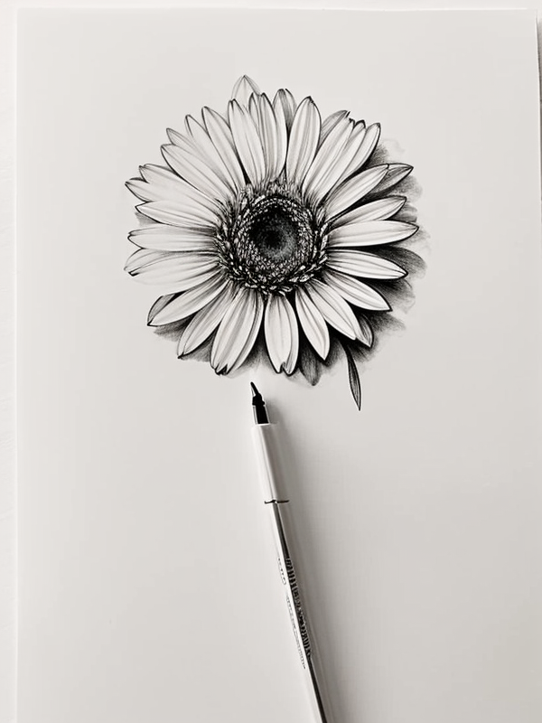 Эскизы татуировки Астра - Astra Tattoo Sketches redraw tattoo sketches on a white sheet into a soft, grayscale aster tattoo sketch, with fine lines and smooth shading, subtle d tatufoto.com 258