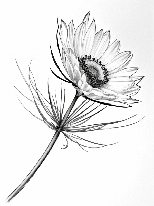 Эскизы татуировки Астра - Astra Tattoo Sketches redraw tattoo sketches on a white sheet into a soft, grayscale aster tattoo sketch, with fine lines and smooth shading, subtle d tatufoto.com 283