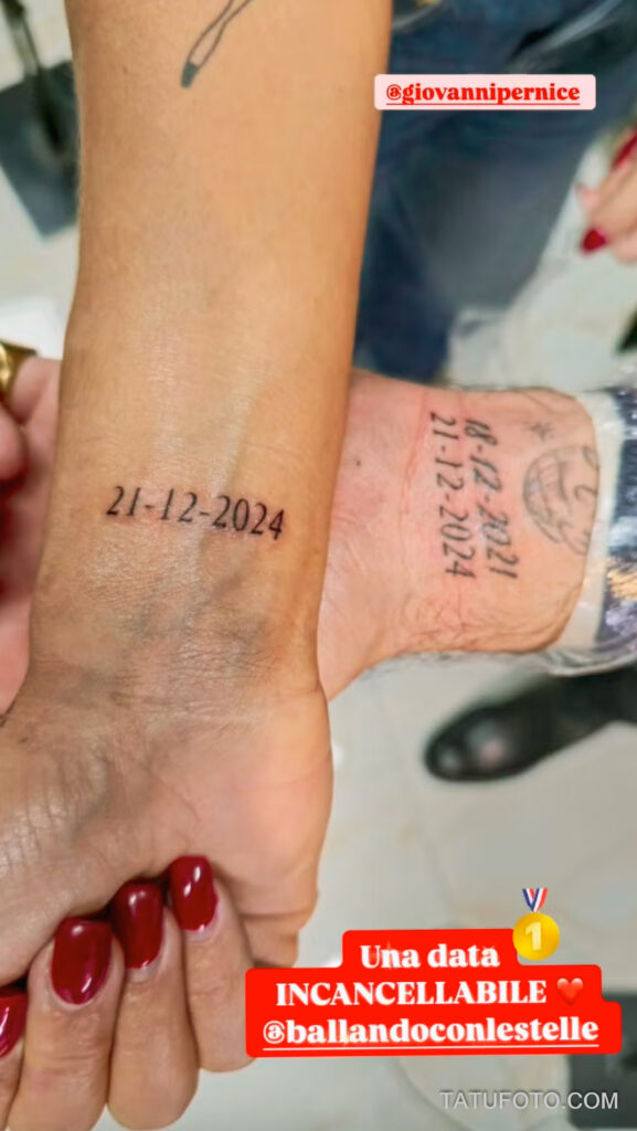 Парные татуировки Джованни Перниса и Бьянки Гуаччеро - tatufoto.com 2024 2