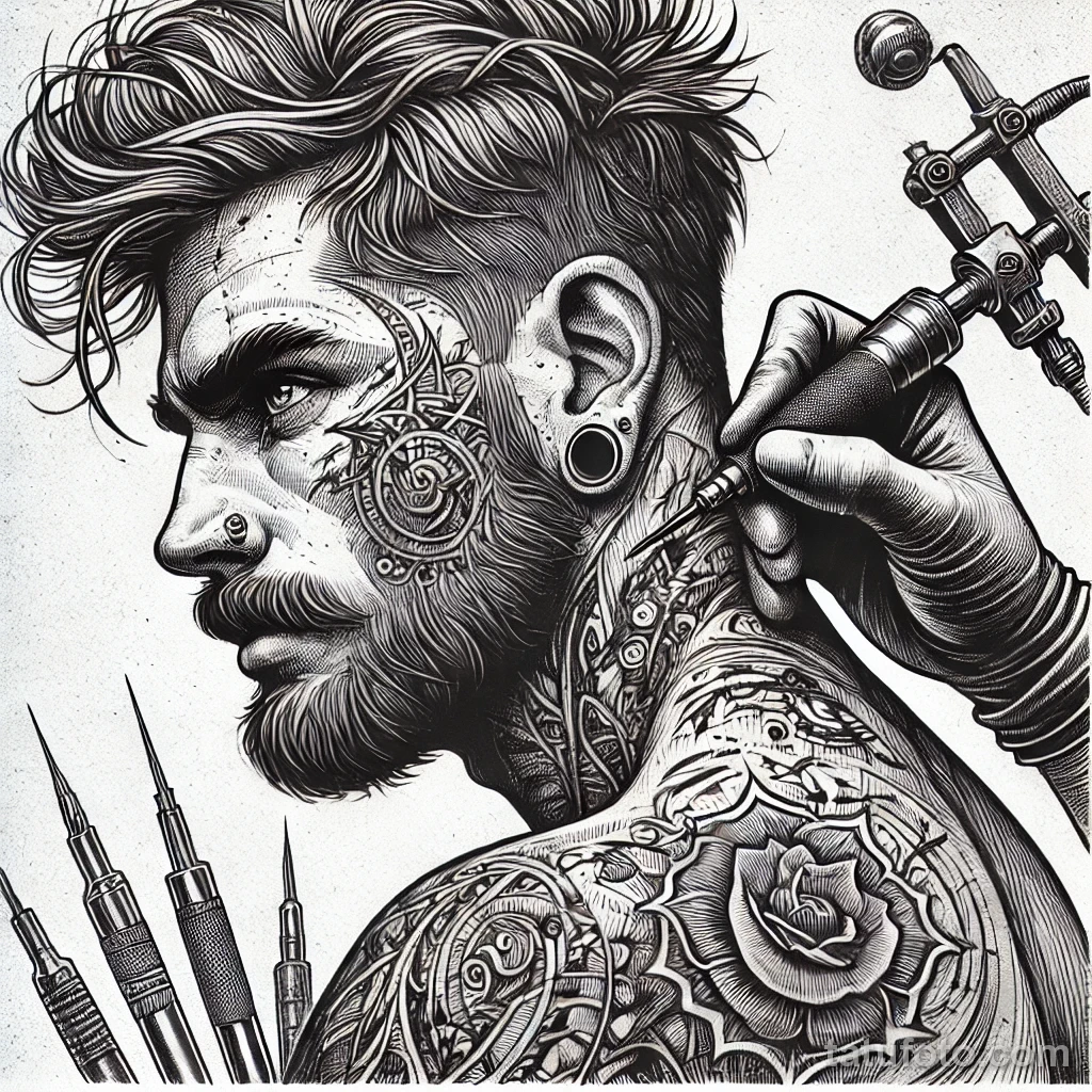 Удаление тату в 2033 - Карандашный тату-эскиз задне tatufoto.com 004