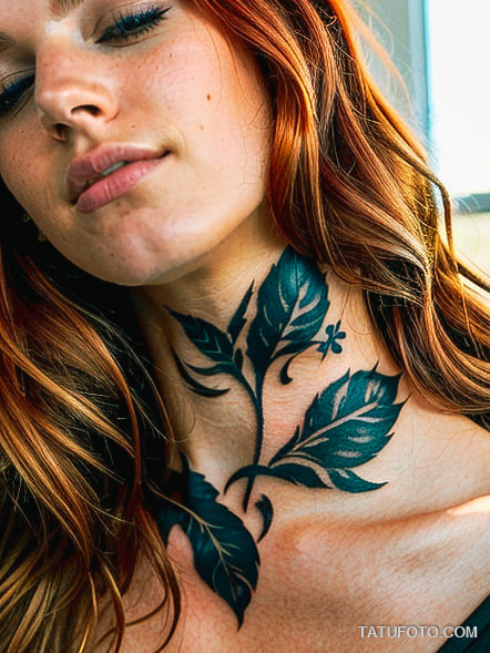 тату на чувствительной коже A young woman in her mid-20s with auburn hair, her delicate skin showing a slight blush, lying on a studio bed, as the tattoo ar tatufoto.com 002