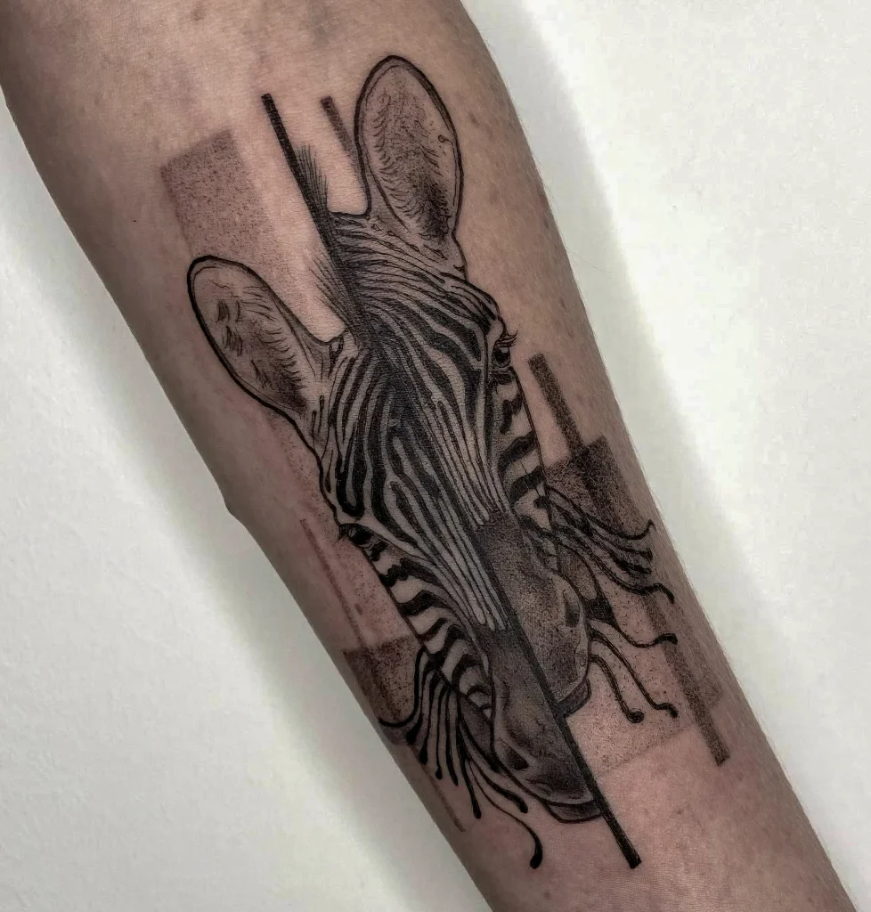 Значение татуировки зебра - пример тату зебра на фото - 156 - фото tatufoto.com
