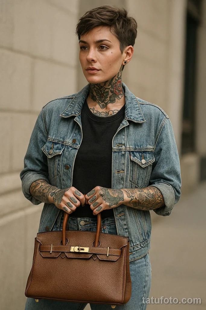 Как собрать стильный образ с татуировкой и люксовыми аксессуара - 01 - tattoo-photo.ru