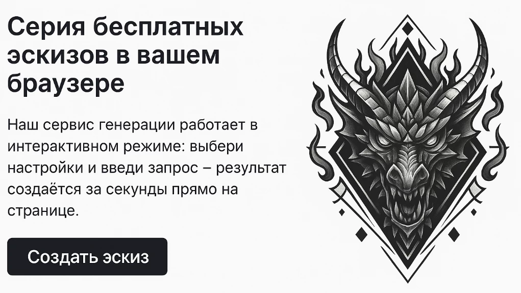 Бесплатный сервис генерации тату-эскизов от tatufoto.com 3
