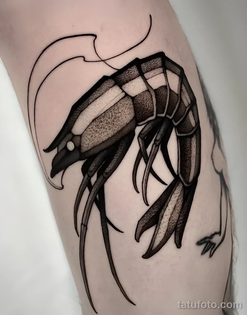 Татуировка с креветкой ко Дню креветок – 10 мая №19 - фото tatufoto.com