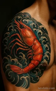 Татуировка с креветкой ко Дню креветок – 10 мая №52 - фото tatufoto.com