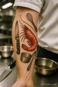 Татуировка с креветкой ко Дню креветок – 10 мая №53 - фото tatufoto.com
