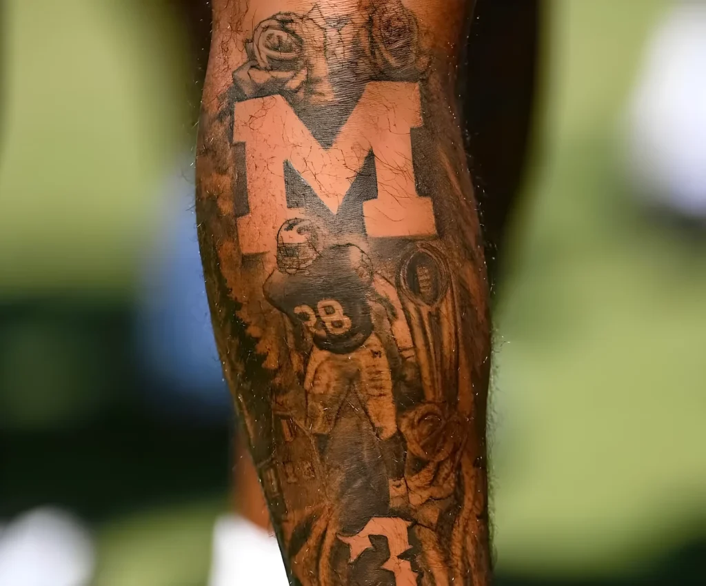 Уилл Джонсон набил татуировку в честь Michigan Wolverines №02 - фото tatufoto.com