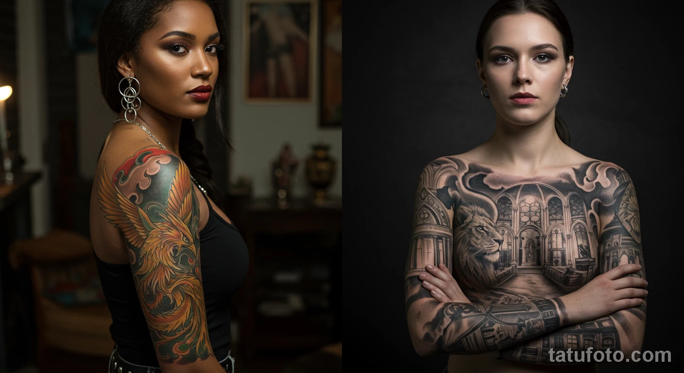 Цветные или ЧБ тату какую выбрать и что дольше держится №15 - фото tatufoto.com
