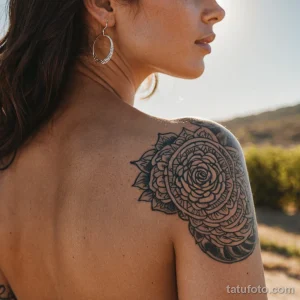 00399-A_sensual_close-up_of_a_woman's_shoulder,_with_a_tattoo,_as_she_sunbathes,_1587661662 2025 №111 - фото tatufoto.com