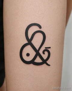 close up, a minimalist tattoo of an ampersand №36 - tatufoto.com