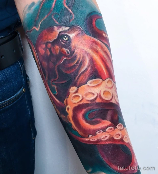 Значение тату Кракен - фото рисунка готовой тату2025 №28 - tatufoto.com