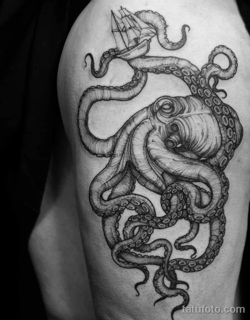 Значение тату Кракен - фото рисунка готовой тату2025 №30 - tatufoto.com